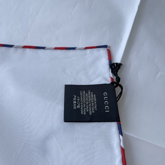 NWT Authentic Gucci White GG Scarf Monogram Bridal Logo Handkerchief - Picture 4 of 10